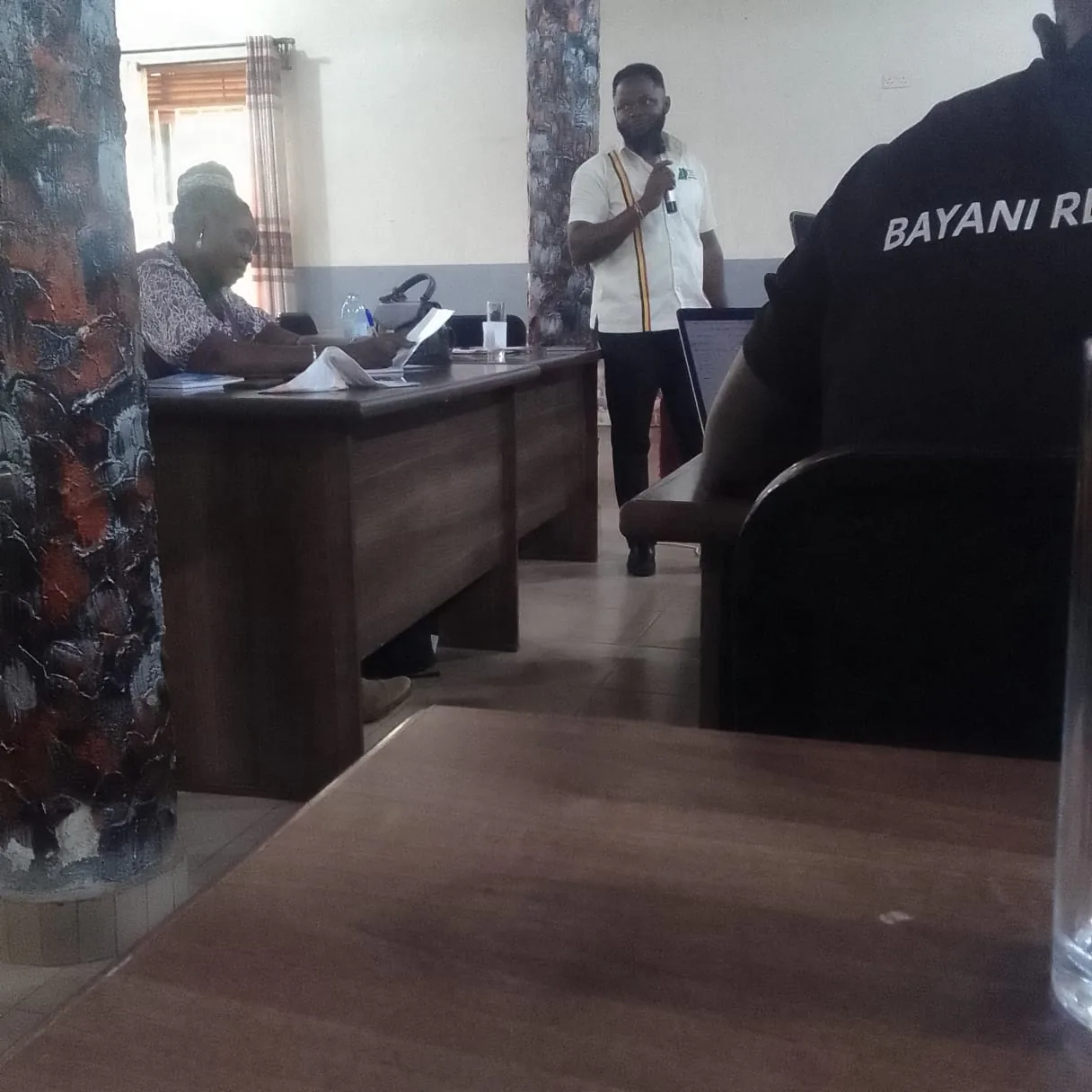 SFI facilitator speaking during a training session